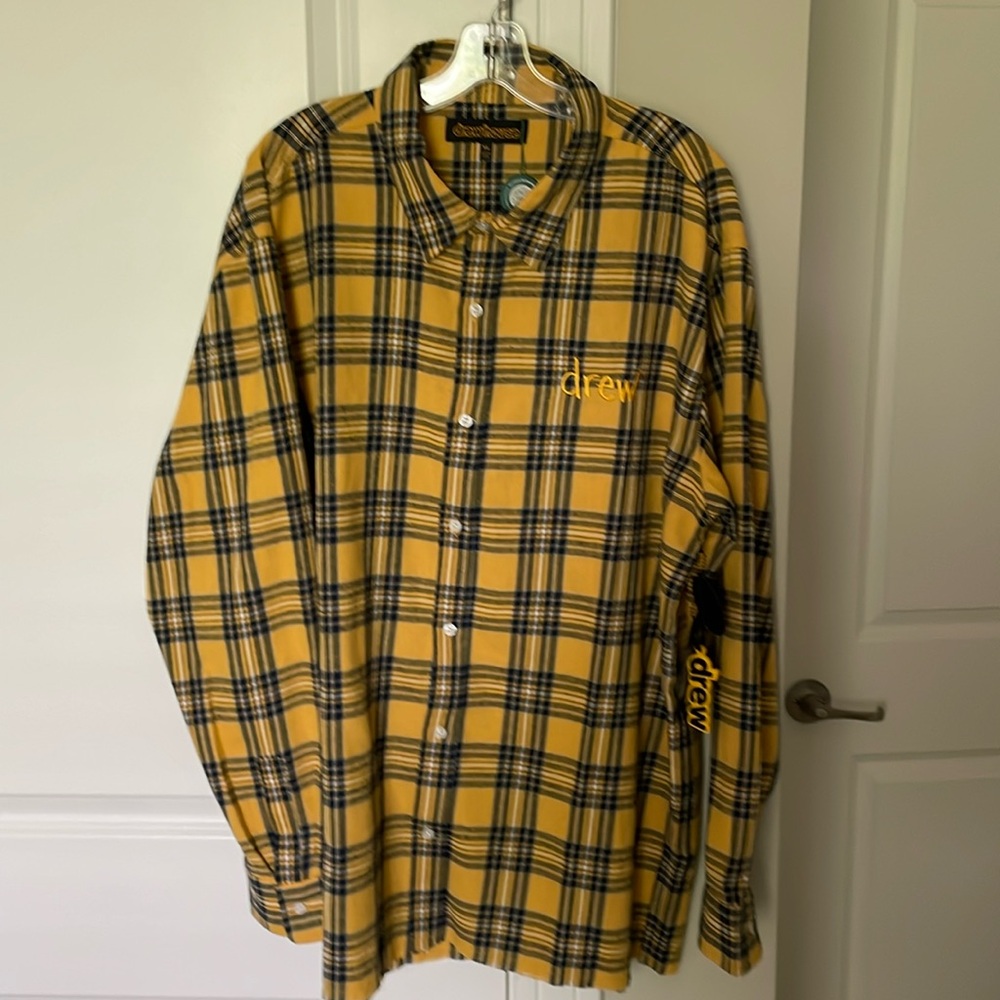 NWT Drew house: button down plaid shirt  (scribble is button up)100% authentic